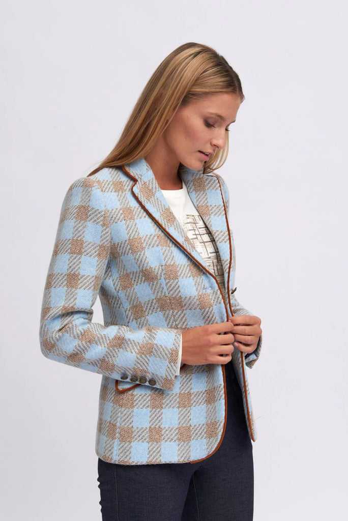 Bariloche Golmayo Blue /Tan Checked Tweed Jacket
