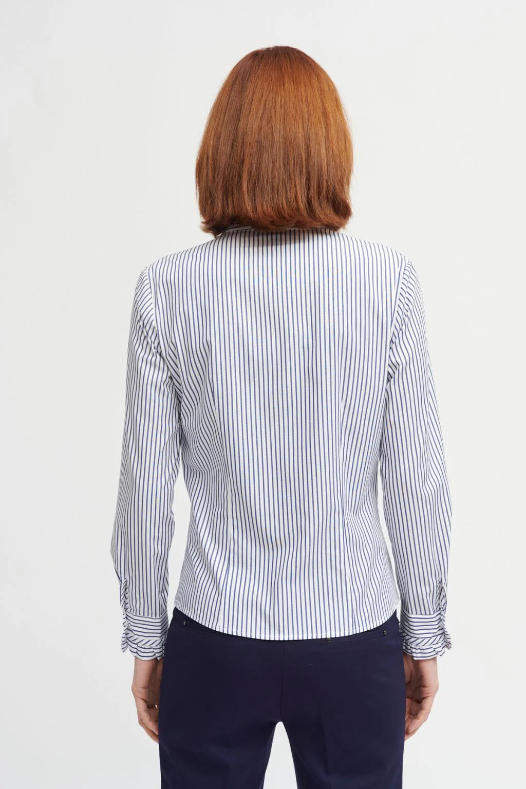 Bariloche Granada Navy/White Stripe Shirt From The Back