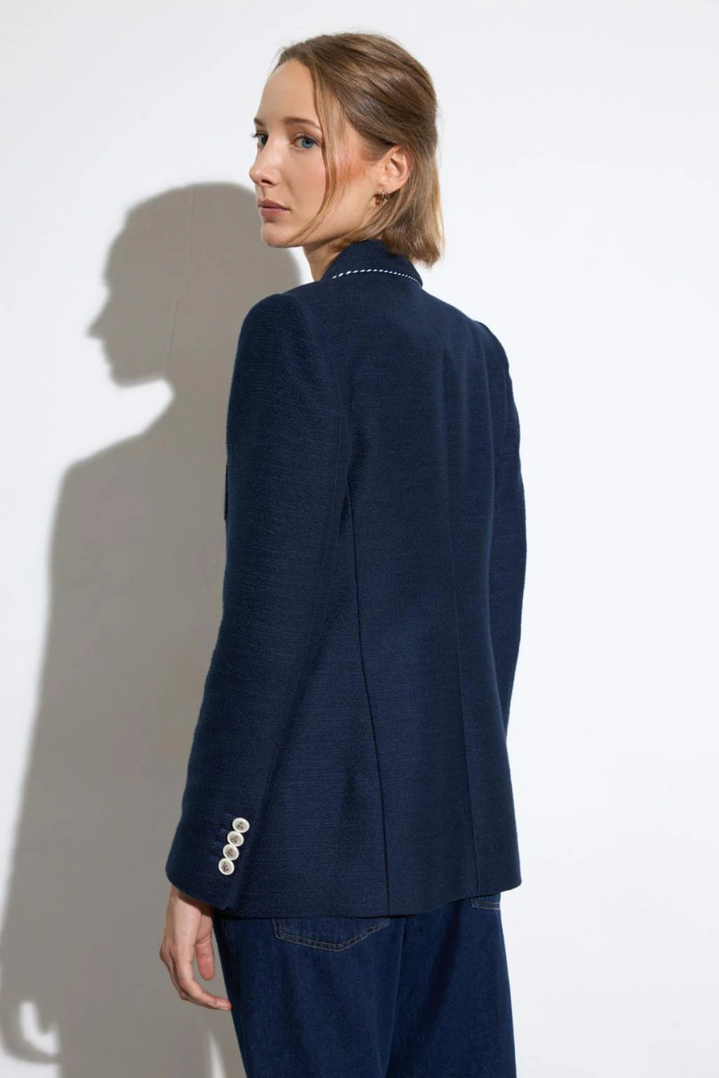 Bariloche Hidra navy blazer back view