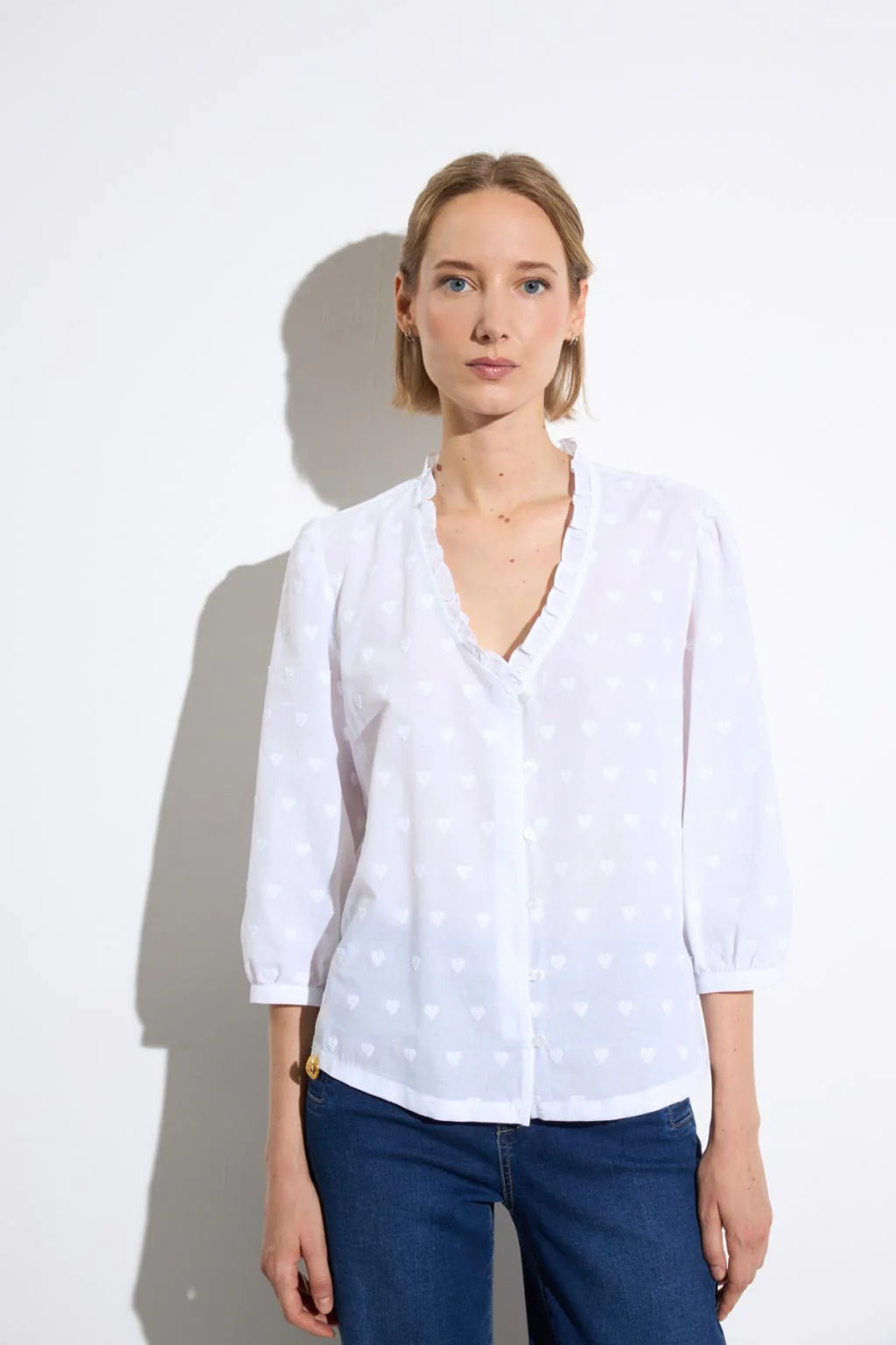 Bariloche embroidered white blouse lightweight women blouse Ireland