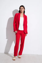 Bariloche Renacer red trousers suit styling