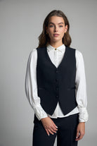 Bariloche Salento black tailored waistcoat with V-neck and button front