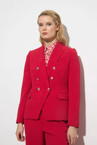 Bariloche Sonseca red double-breasted blazer styled as a suit