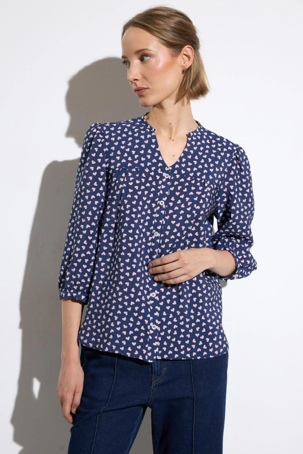 Bariloche Tulipero heart print women’s blouse