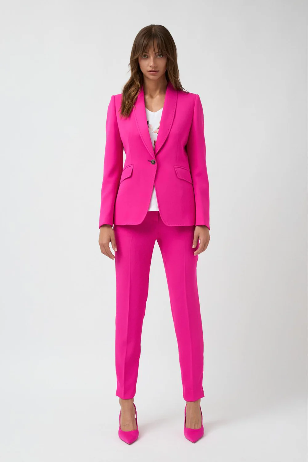 Bariloche Zarzuela Slim Fit Single Breated Pink Blazer