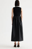 Back view of Birelin Couture black midi dress