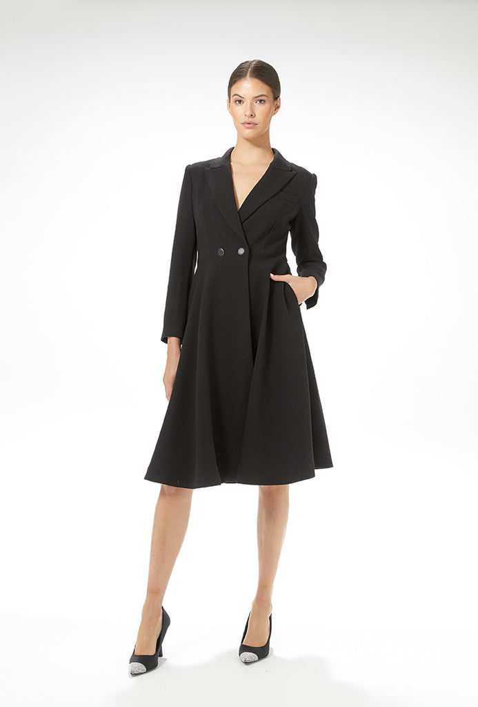 Carla Ruiz Black A-line Dress Coat