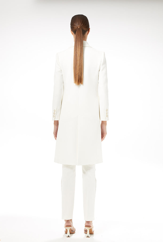 Carla Ruiz Cream Double Breasted Long Coat - Back