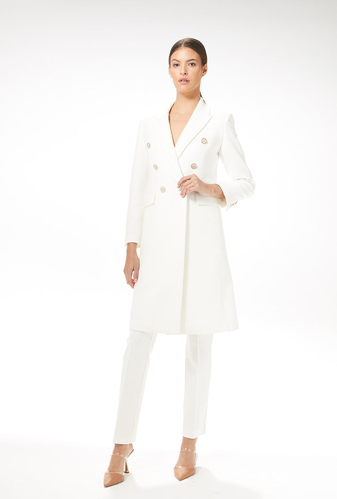 Carla Ruiz Cream Double Breasted Long Coat