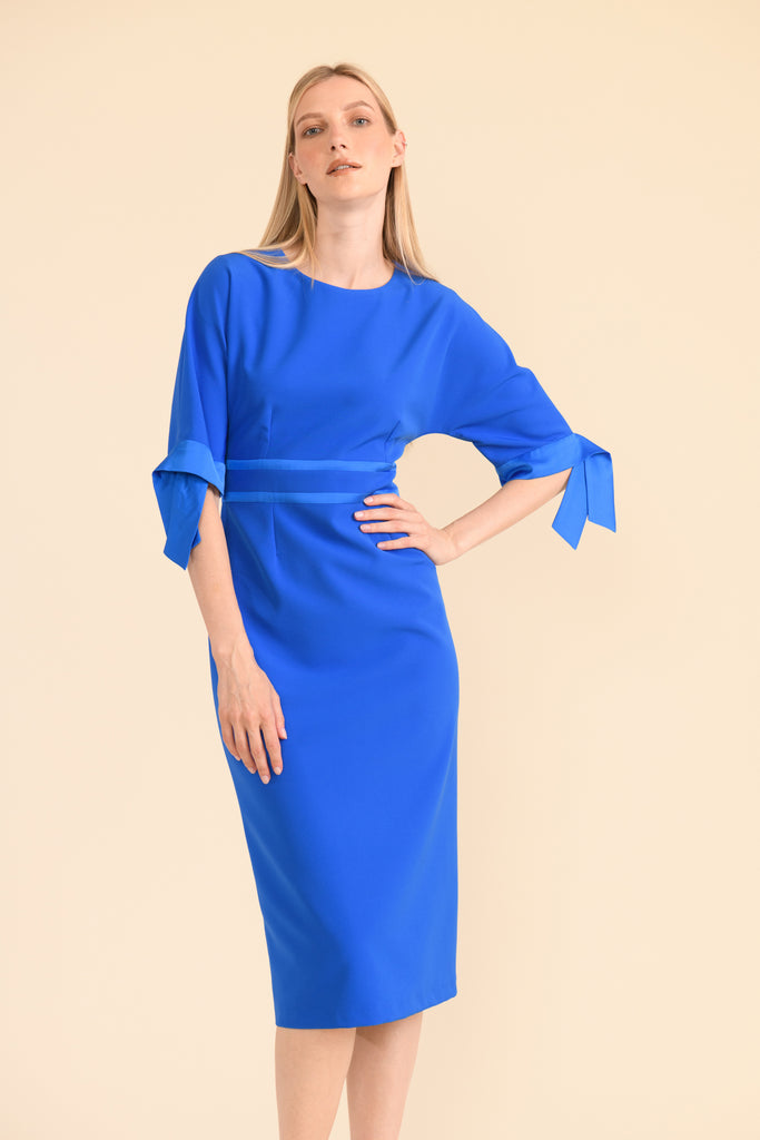 Caroline Kilkenny Aria Waterfall Cuff Midi Dress