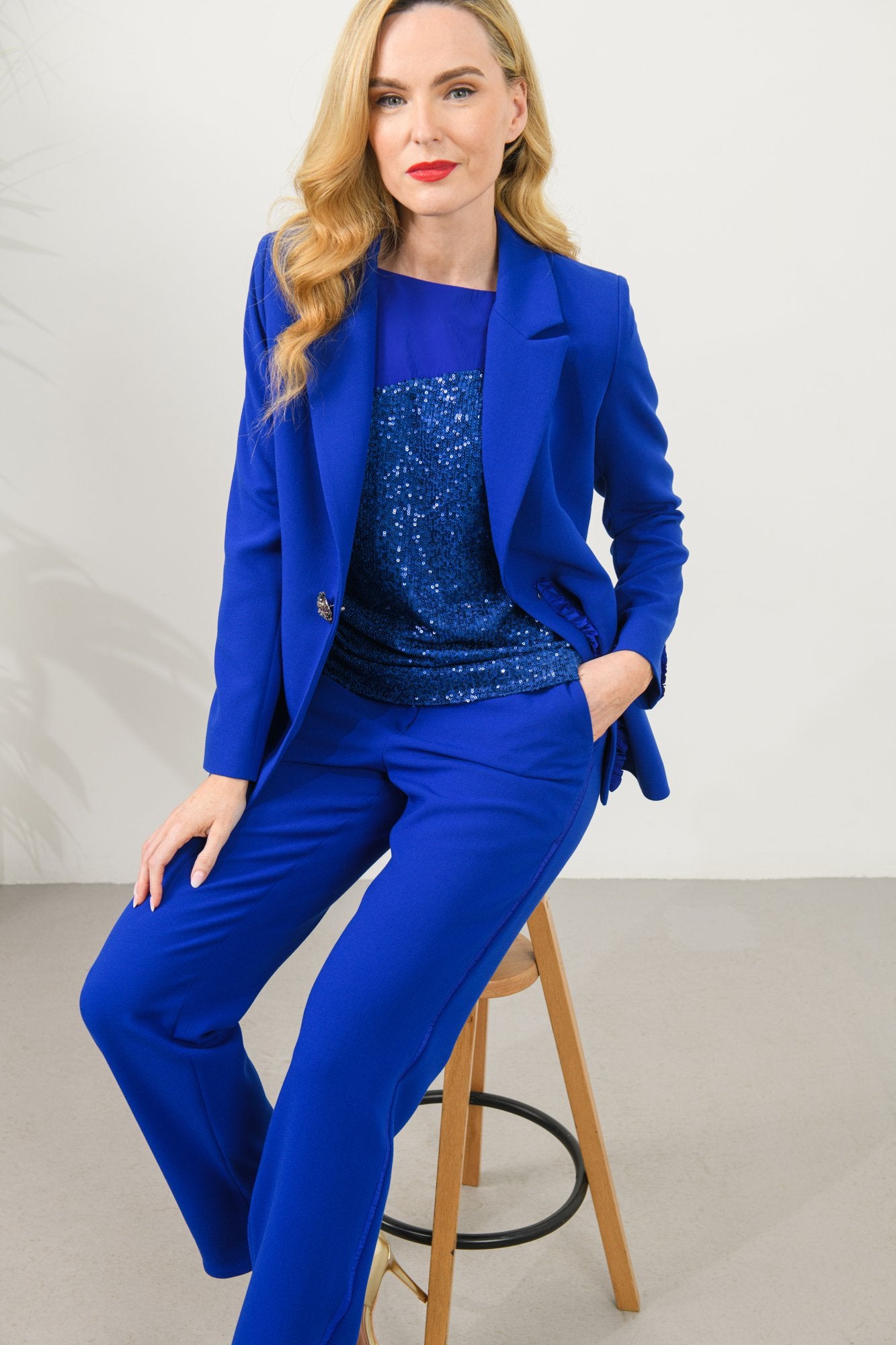 Caroline Kilkenny Bobby Blue Dressy Trousers Elegant for Any Occasion Ribbon Rouge Boutiques