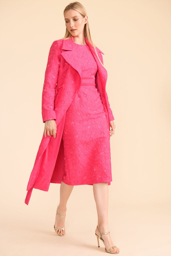 Caroline Kilkenny Jules Pink Jacquard Coat