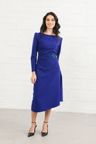 Sisters Lucy Purple Midi Dress With Sequin Waist