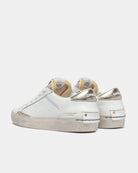 	Crime London distressed trainers platinum heel tab back view