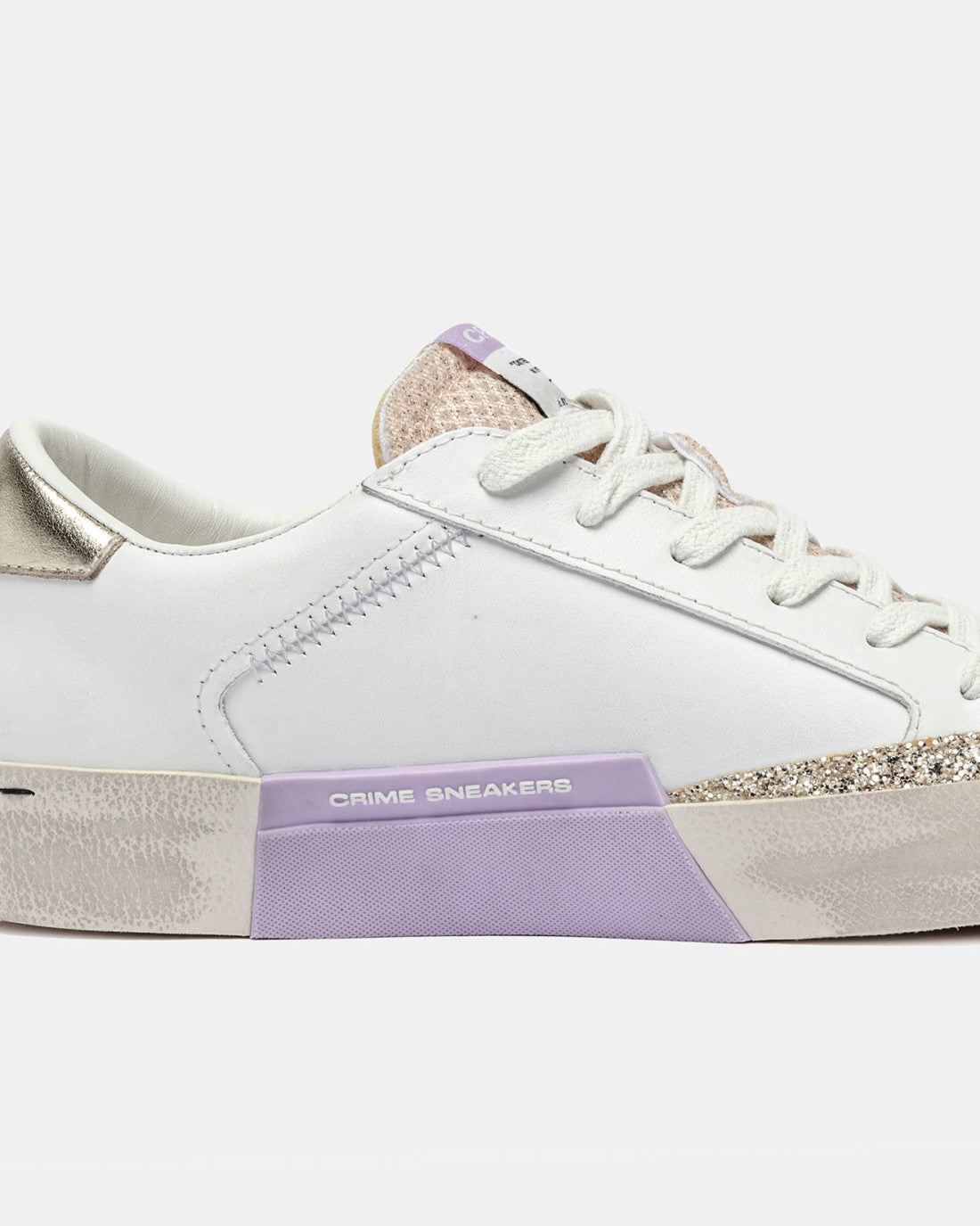 Crime London Platinum Dune trainers lilac sole detail