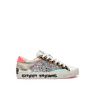 Crime London Platinum Wildlife Distressed Lace Up Trainers