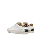 Crime London Glitter Glaze Distressed Platform Trainers With Animal Print Heel