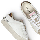 Crime London Glitter Glaze Distressed Lace Up Trainers With Animal Print Heel