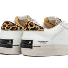 Crime London Glitter Glaze Distressed Lace Up Trainers With Animal Print Heel