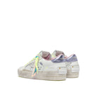 Crime London SK8 Deluxe Electric Kiss Platform Trainers With Purple Heel