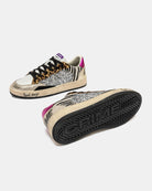 Distressed sole detail on Crime London Jungle Fever trainers