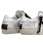 Crime London Sk8 Deluxe Silver Glam Lace Up Trainers With Silver Heel 