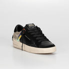 Crime London SK Deluxe Platform Lace Up Trainers in Black/Gold