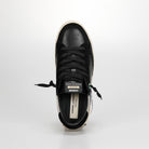 Crime London SK Deluxe  Black/Gold Lace Up Trainers 