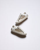 Crime London Chrome Fang distressed trainers floating view