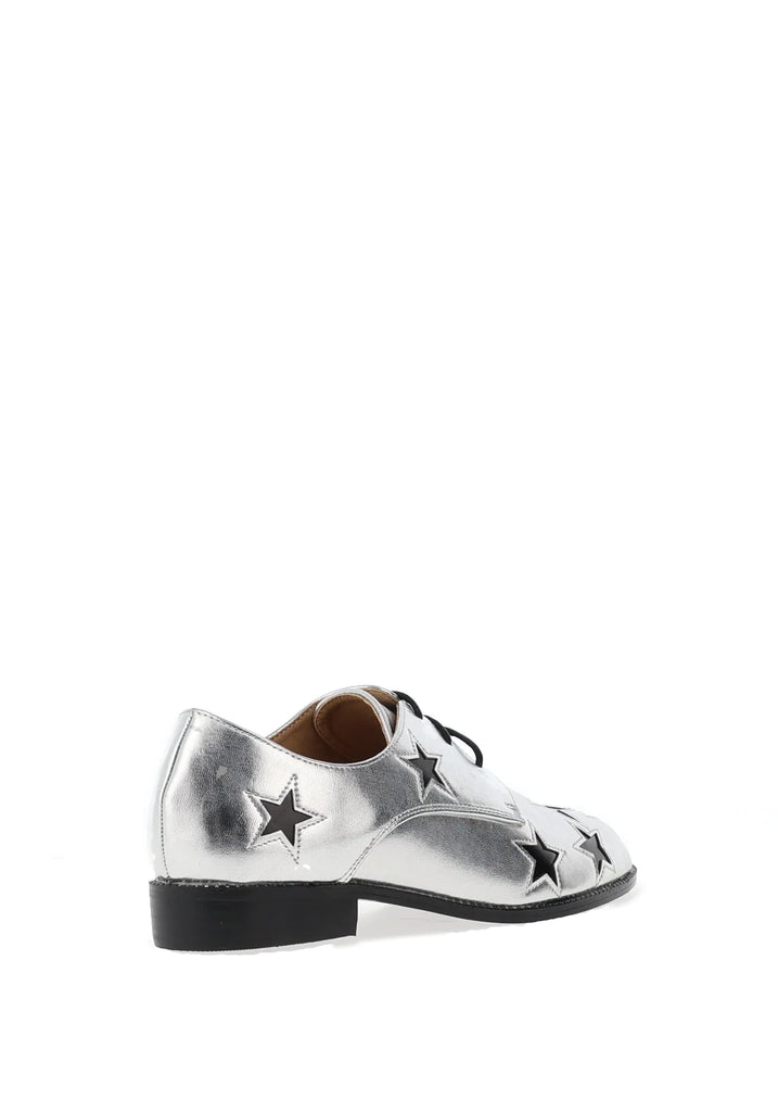 Dancing Matilde Silver Trapeze Star Lace Up Brogues