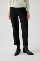 Exquise Abigail High Waisted Textured Trousers In Black 