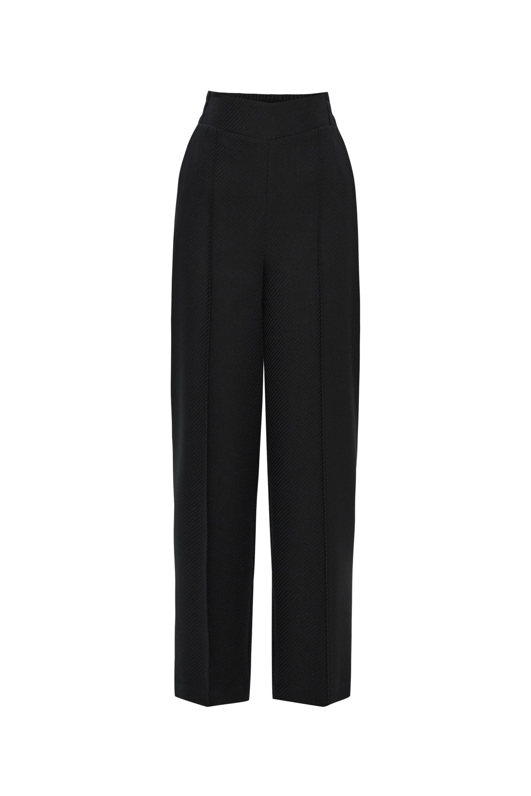 Exquise Abigail Black High Waisted Textured Balloon Trousers