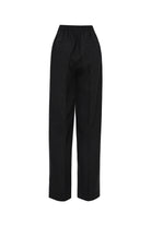 Exquise Abigail Black High Waisted Textured Trousers From The Back 