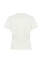 Exquise Abril white T-Shirt With Beaded Embellished Neckline from the back 