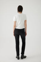 Exquise Abril White T-Shirt With Beaded Embellished Neckline From The Back 