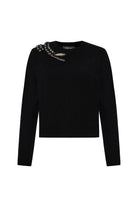 Exquise Afsaneh Beaded Embellished Knit Jumper - Black