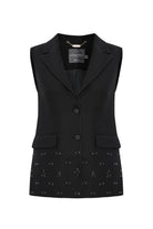 Exquise Aretha Black Long Smart Sleeveless Gilet Jacket