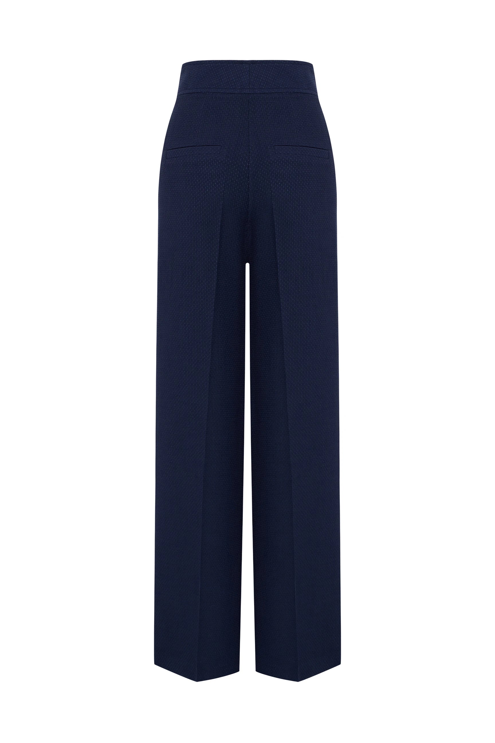 Exquise Sophie tailored navy high waist trousers from back 