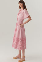 Exquise Vera Pink Cut Out Midi Dress With Pockets