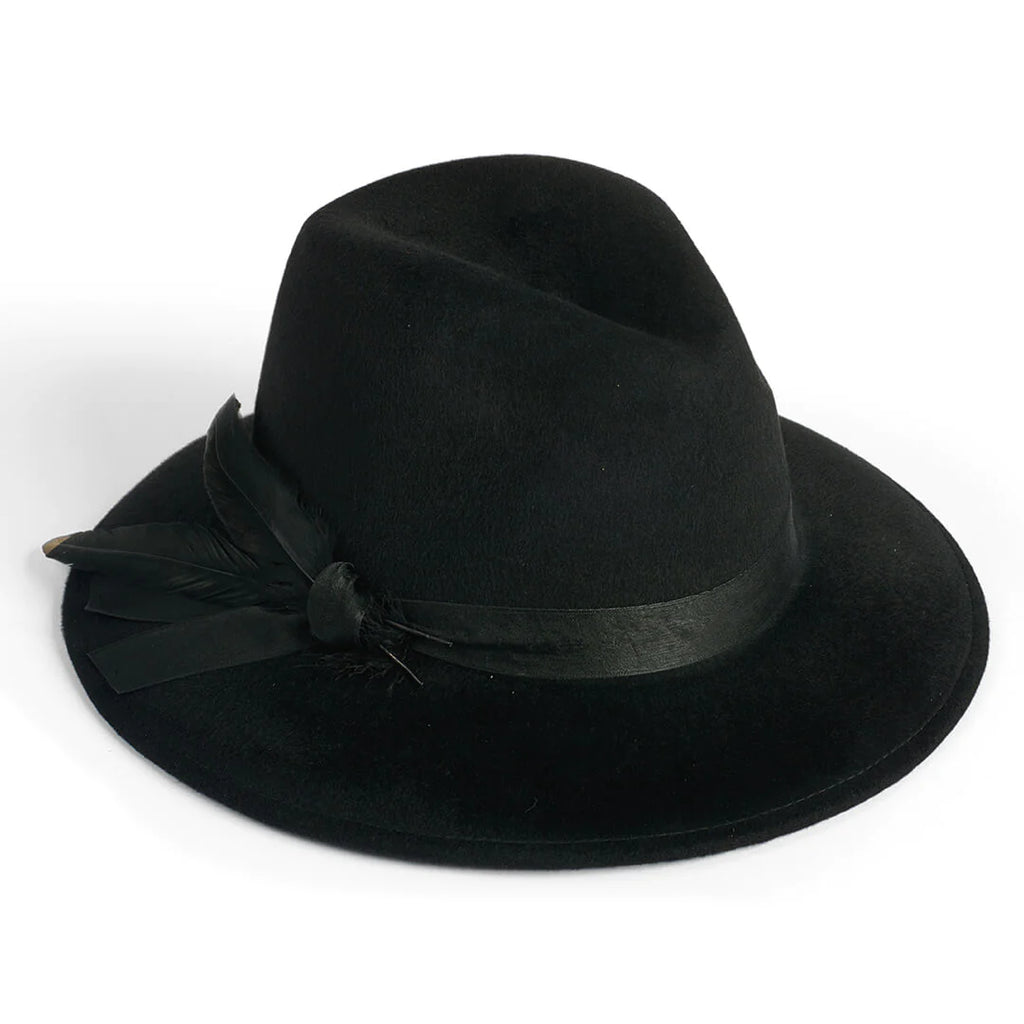 Failsworth Brushed Wool Fedora Hat In Colbalt Black