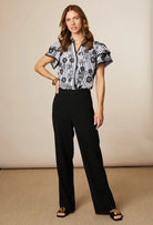 	Fee G Elena stretch tailored black trousers full length