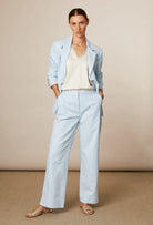 Fee G Candy wide leg trousers light blue front vie