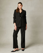 Fee G black structured blazer with silver hot fix sparkly stones.