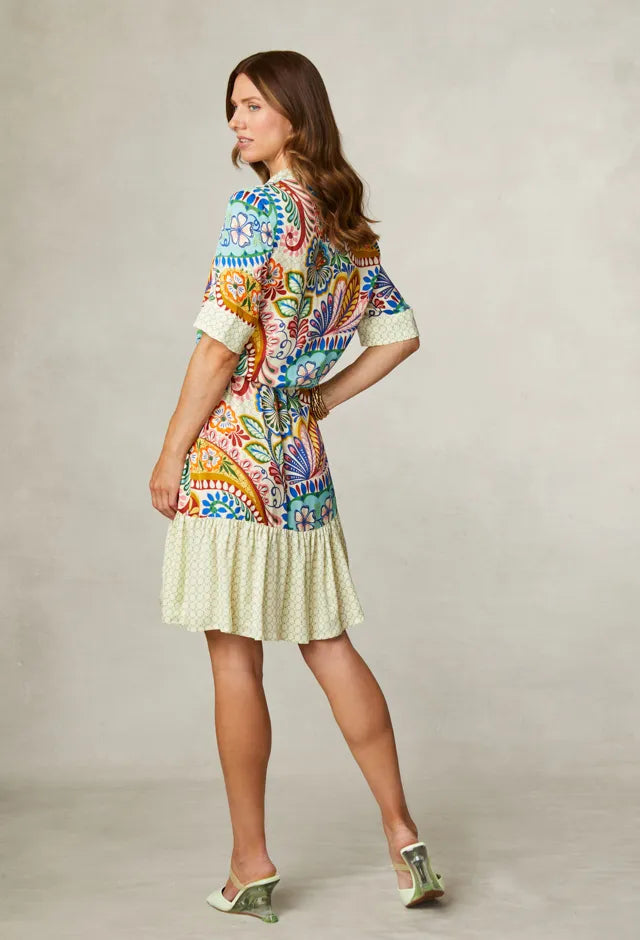 Fee G Sarah Short Paisley Print Dress back view