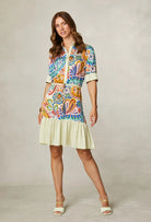 Fee G Sarah Short Paisley Print Dress front view