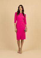 Fee G Caroline Hot Pink Tailored Long Sleeve Occasion Dress