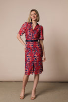 Fee G Stella floral lace wedding mother of the bride midi dress    