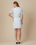 Fee G Serena Light Blue Embroidered Anglaise Lace Dress From The Back 