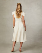 Fee G Jean Marie Cream Tailored A-line Shirt Dress From Back