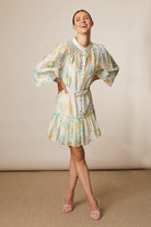 Fee G Erica flocked fabric shirt dress side view